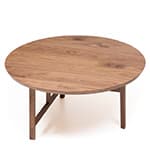 trio round coffee table with wood top 754m