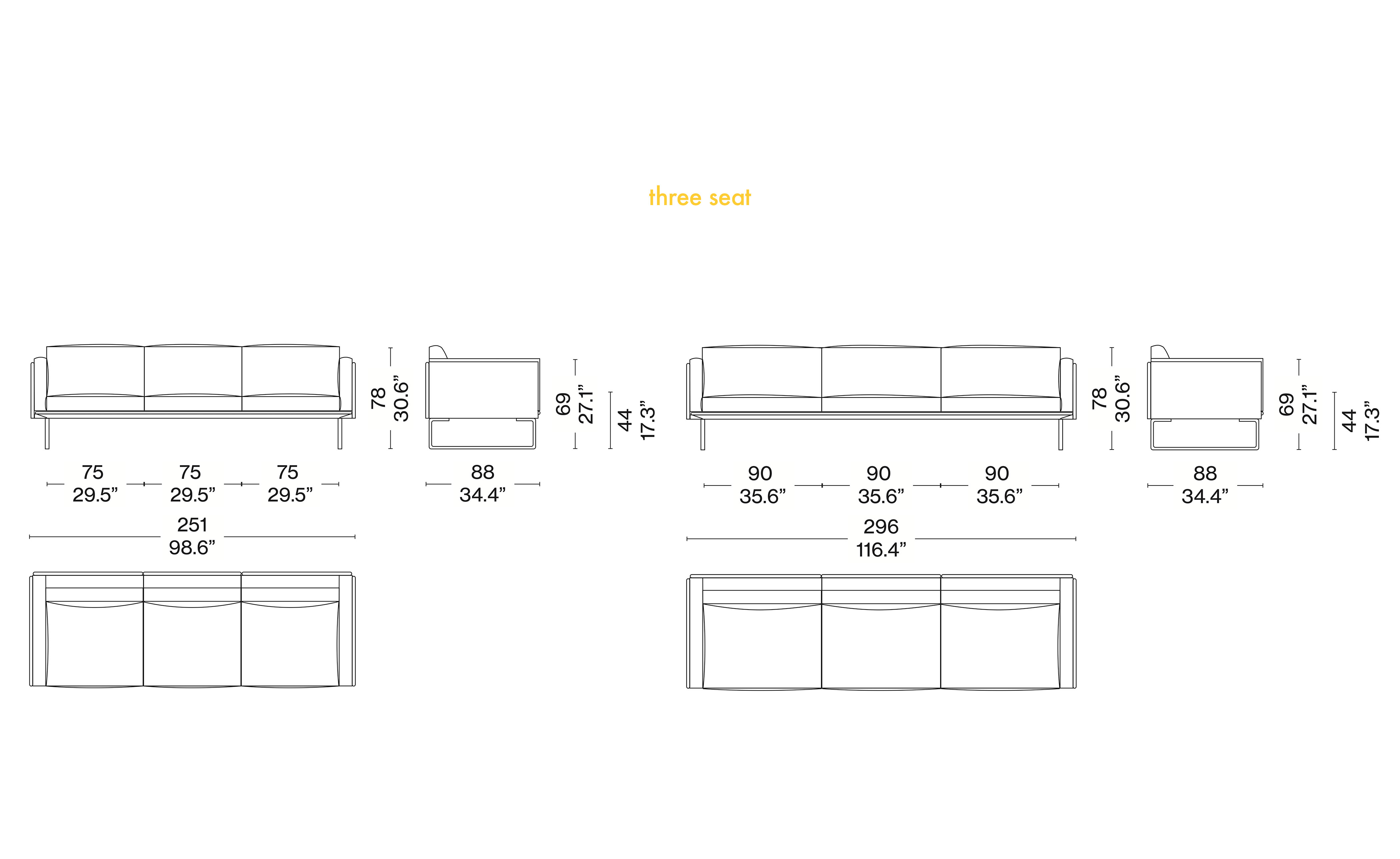 8 Sofa 3 Seater - 116.4"