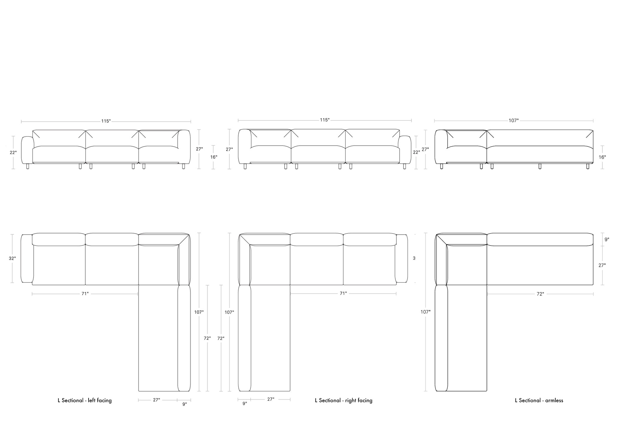 9 yard outdoor L sectional sofa