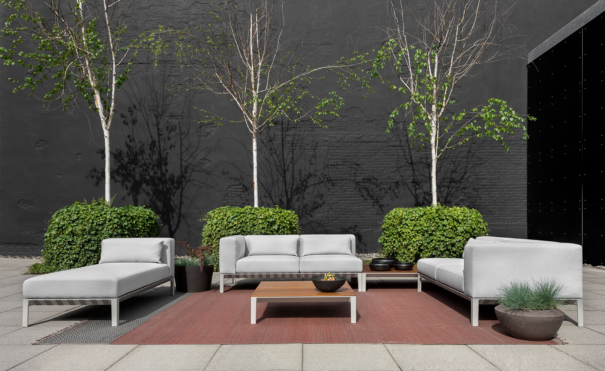 able outdoor 76 inch armless sofa