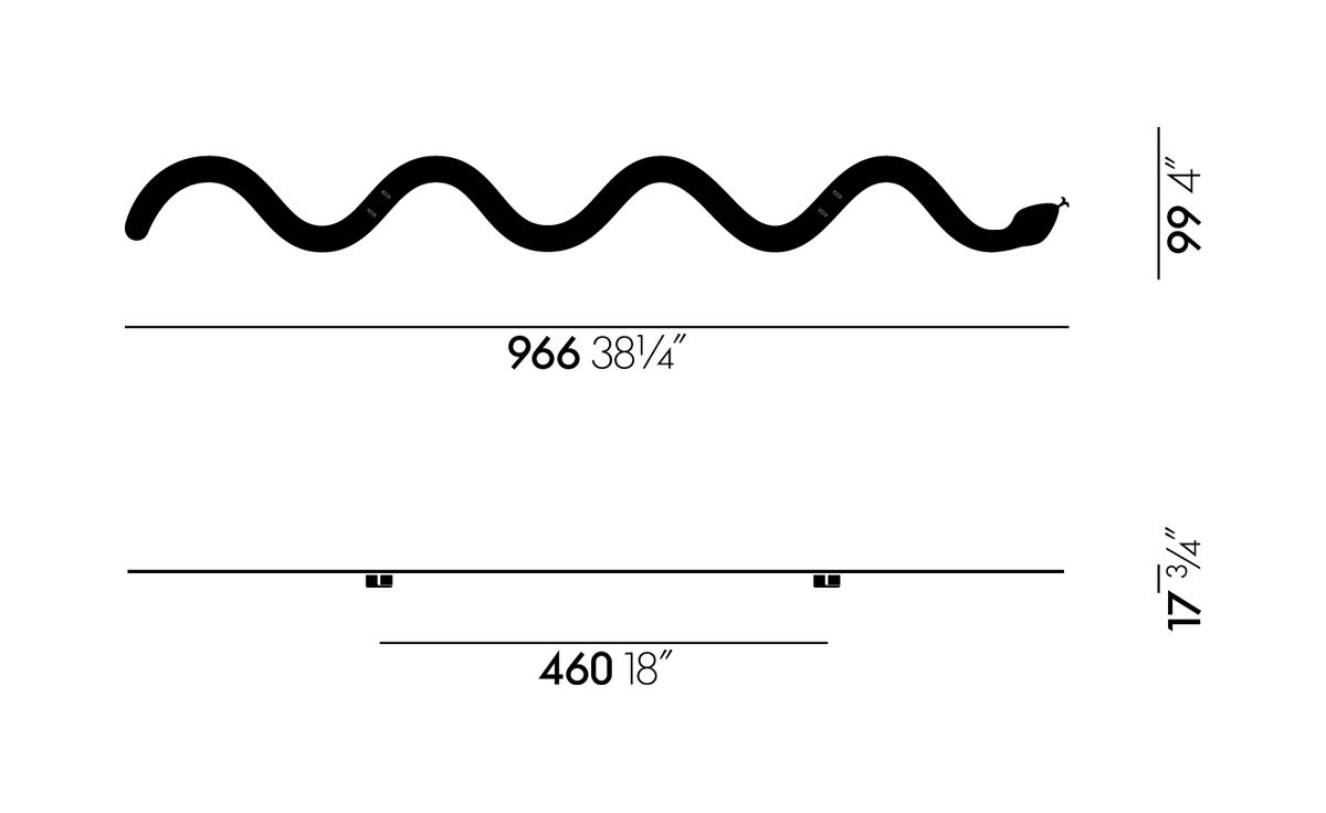 alexander girard metal wall relief magic snake