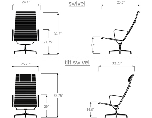 eames&reg; aluminum group lounge chair & ottoman