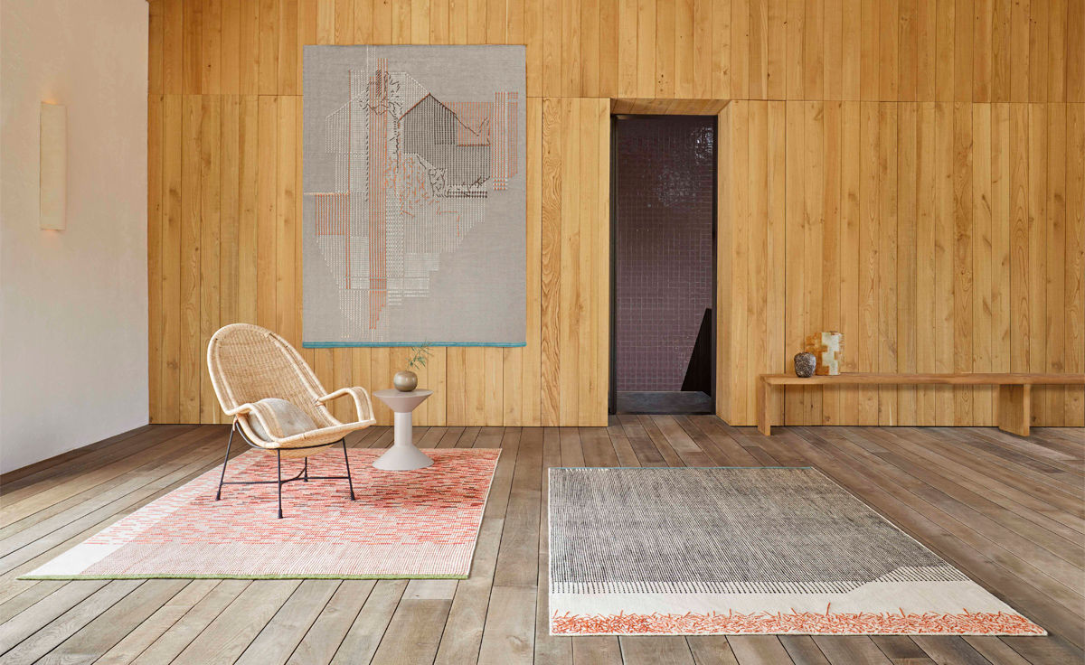 backstitch calm rug