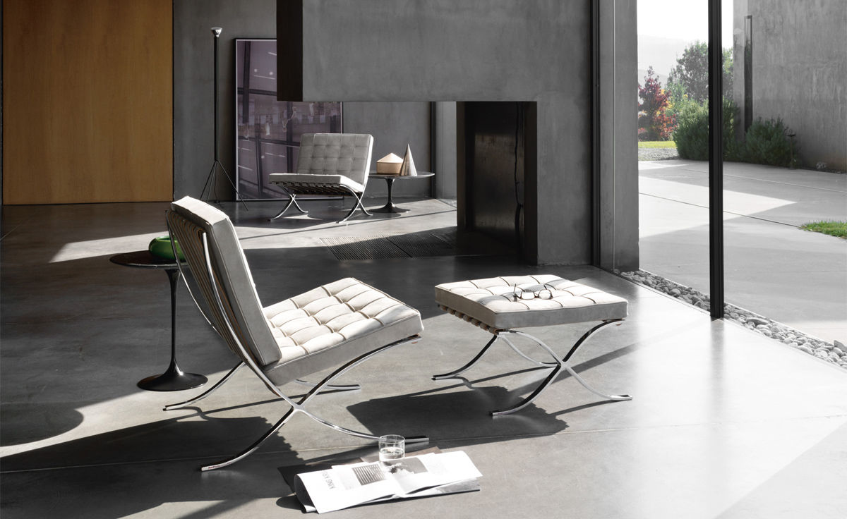 barcelona chair chrome plated