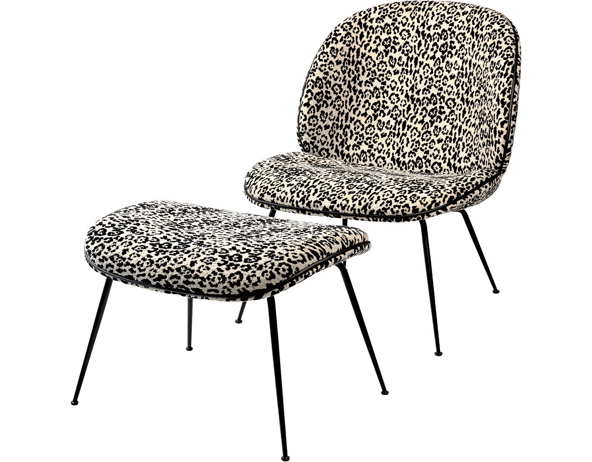 beetle lounge chair & ottoman with conic base