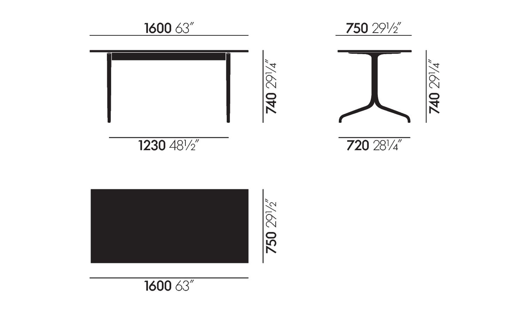 belleville rectangular table