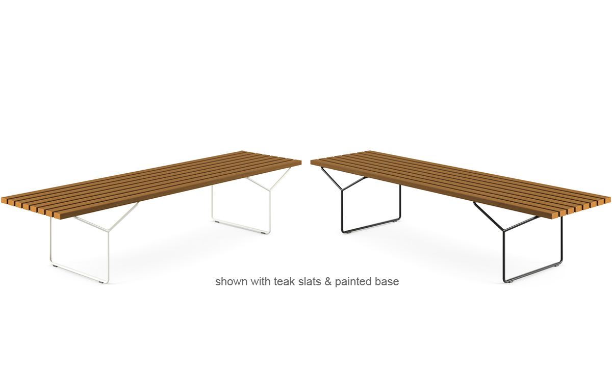 bertoia bench with 3 seat cushions