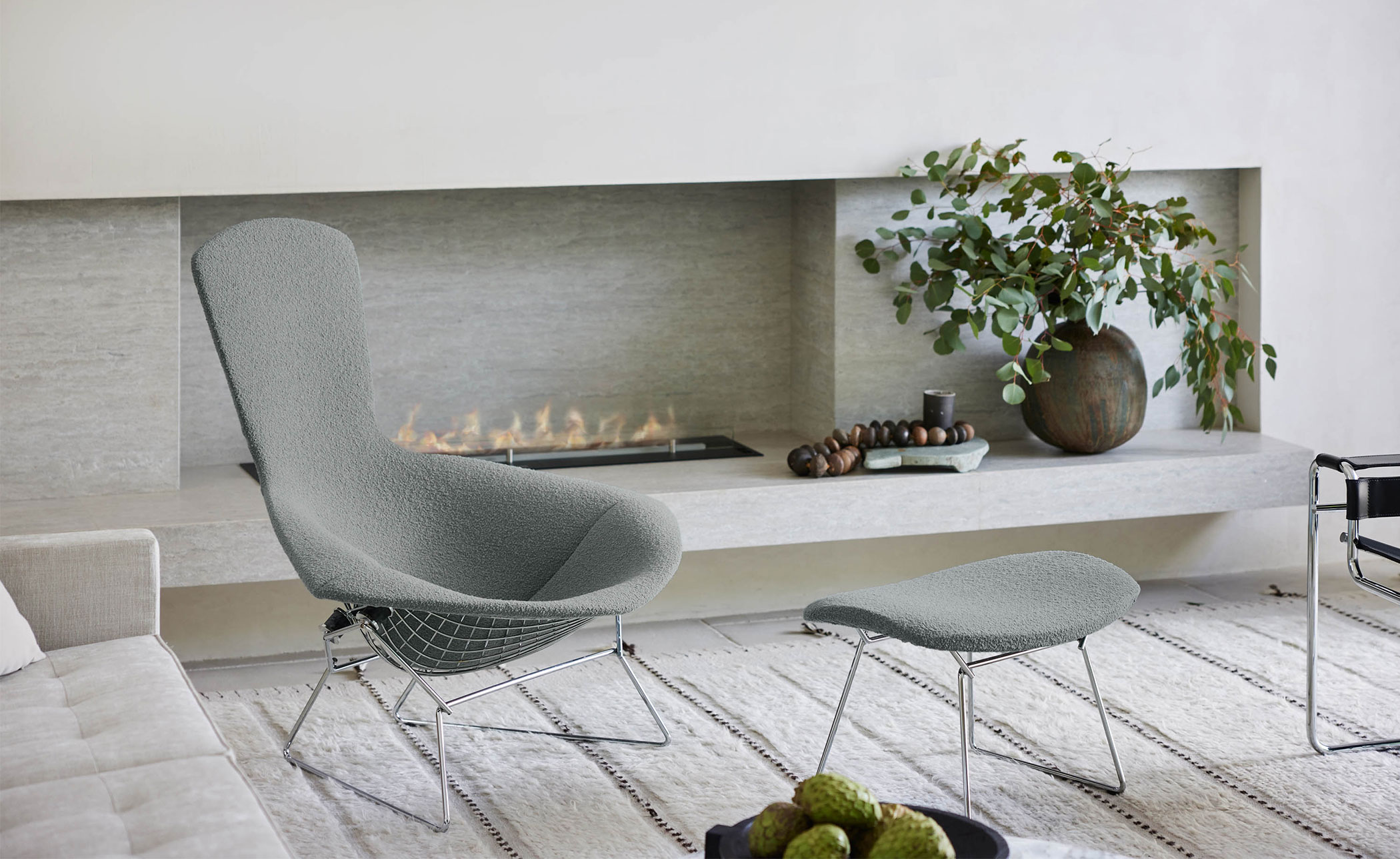 bertoia bird chair & ottoman