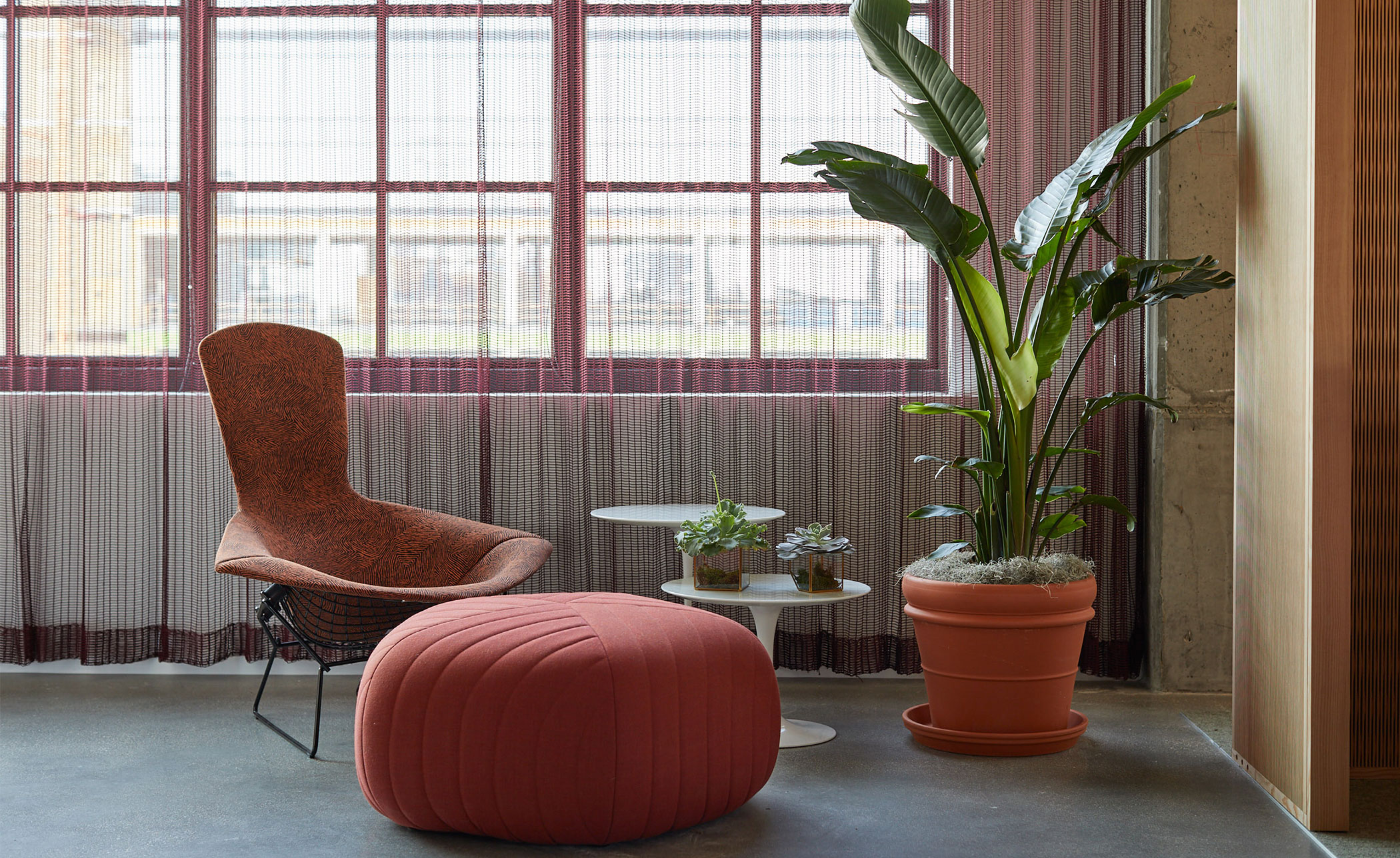 bertoia bird chair & ottoman