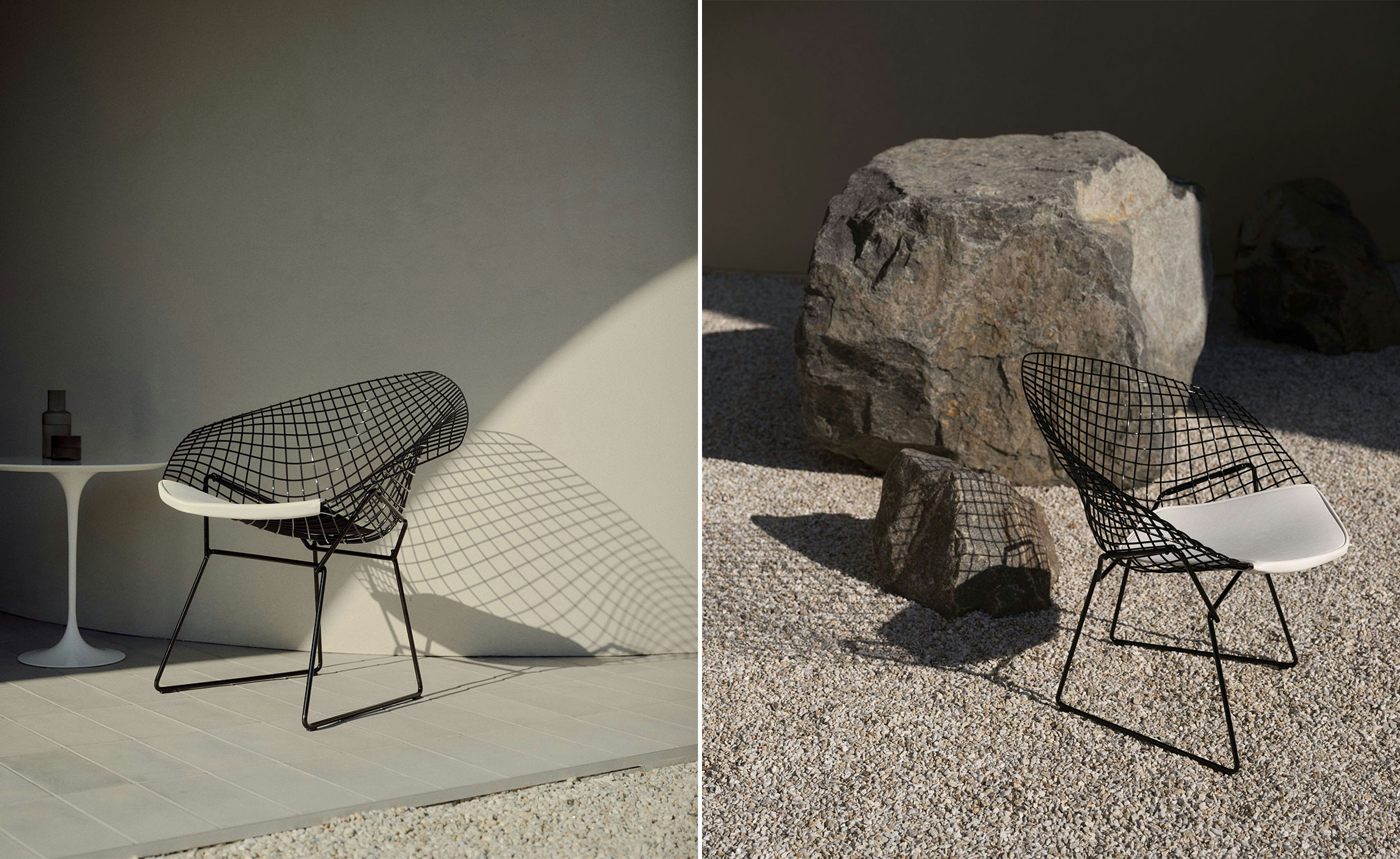 bertoia small diamond chair with seat cushion