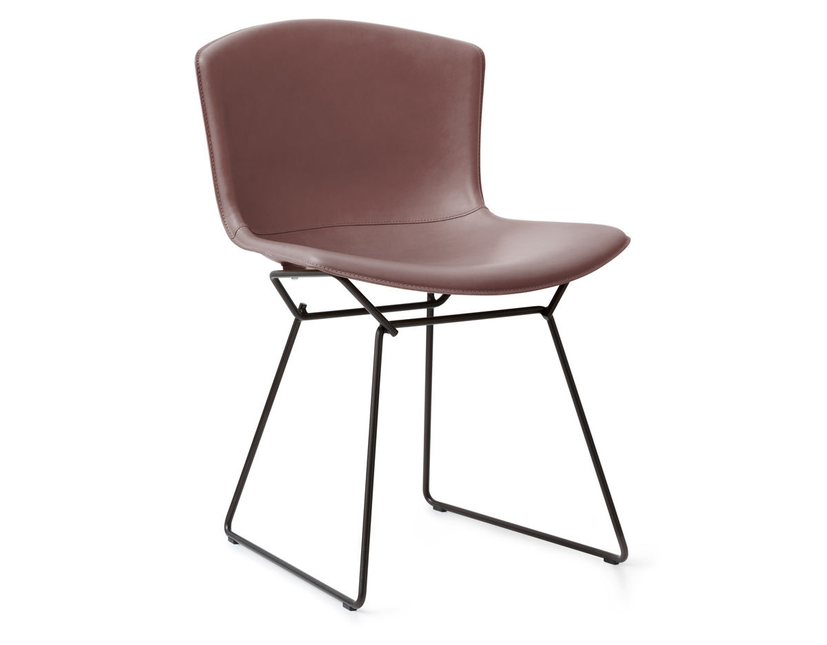 bertoia leather covered side chair