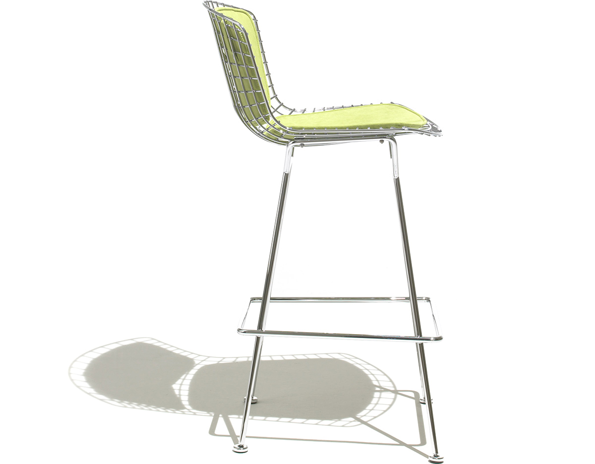 bertoia stool with back pad & seat cushion