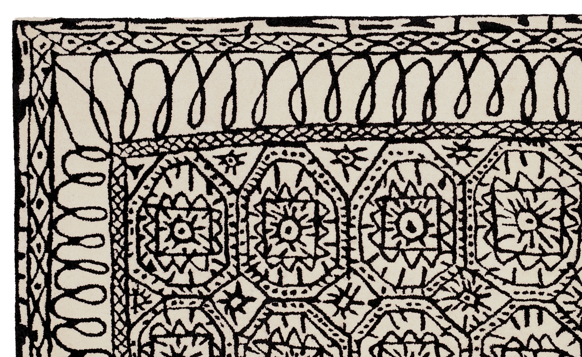 black on white collection estambul rug