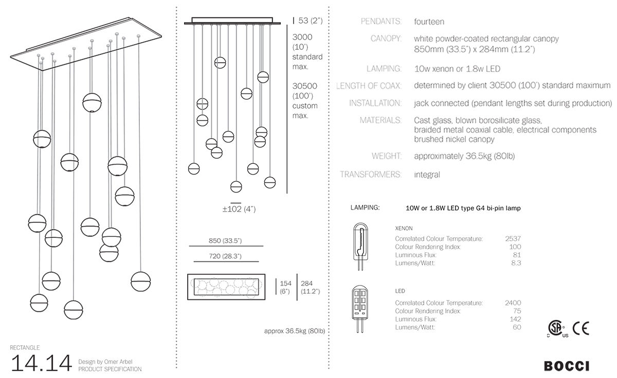 bocci 14.14 fourteen pendant chandelier