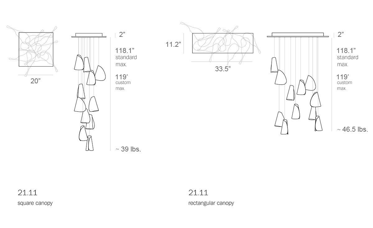 bocci 21.11 eleven pendant chandelier
