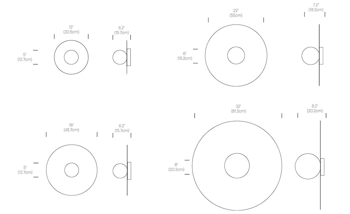 bola disc flush grouping light