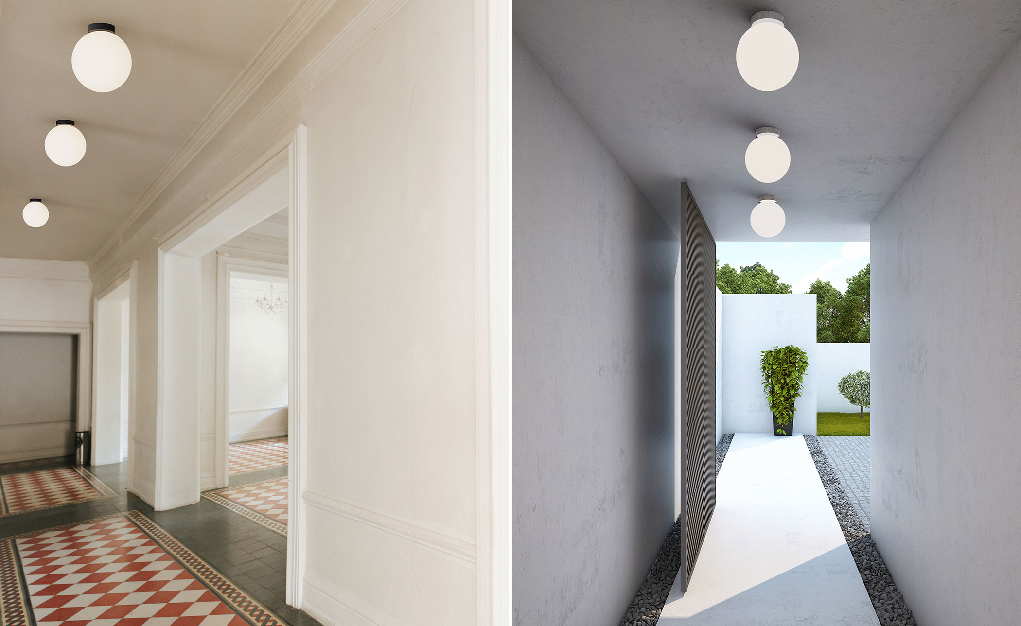 Bola Sphere Flush Light