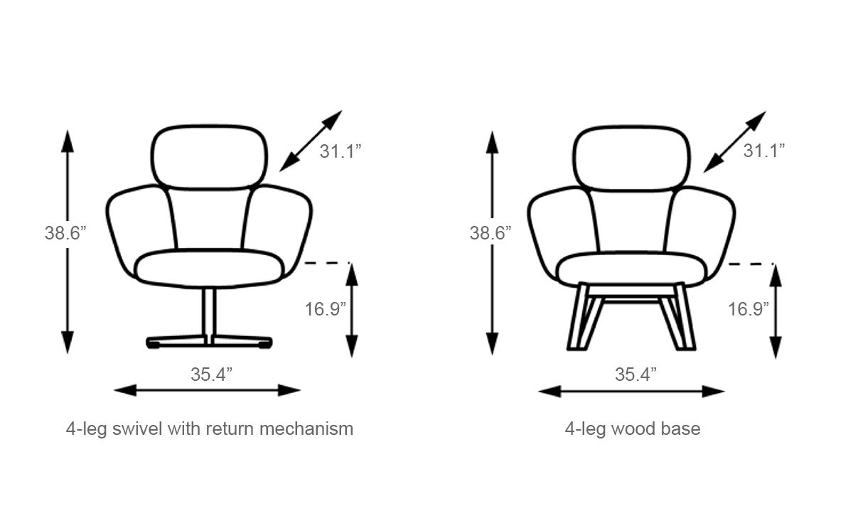 bras highback wood base lounge chair
