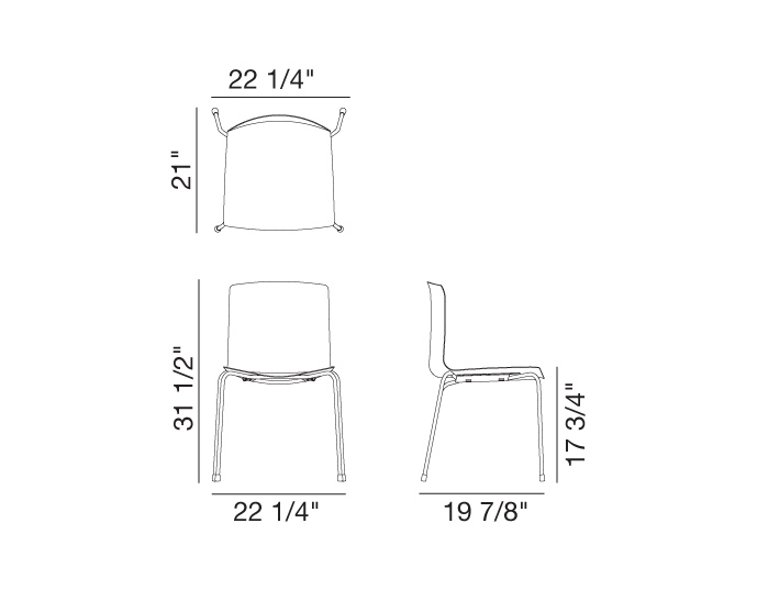 catifa 46 four leg polypropylene side chair