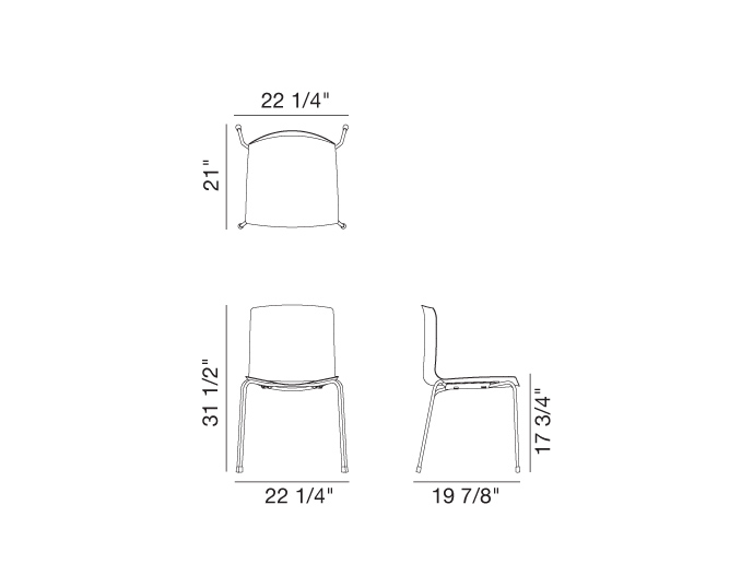 catifa 46 four leg wood side chair