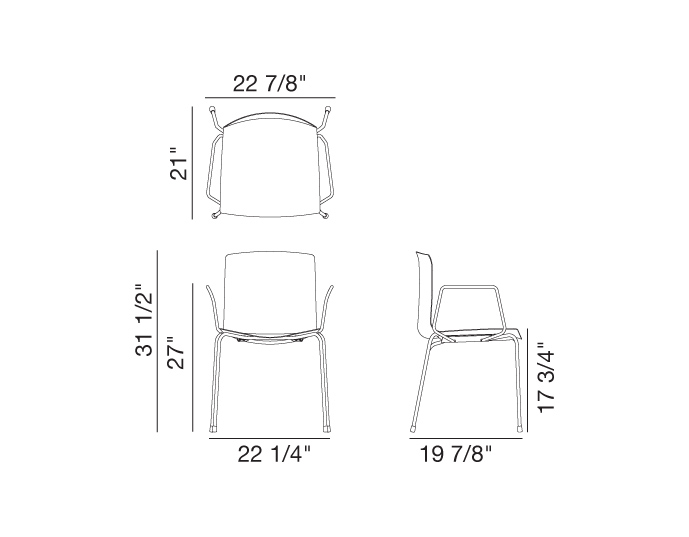 catifa 46 four leg wood armchair