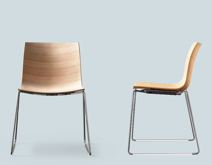 catifa 46 wood side chair with sled base