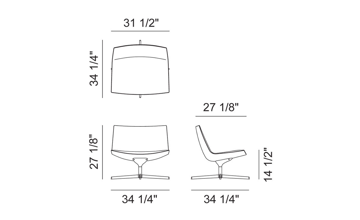 catifa 80 lounge chair with pedestal base