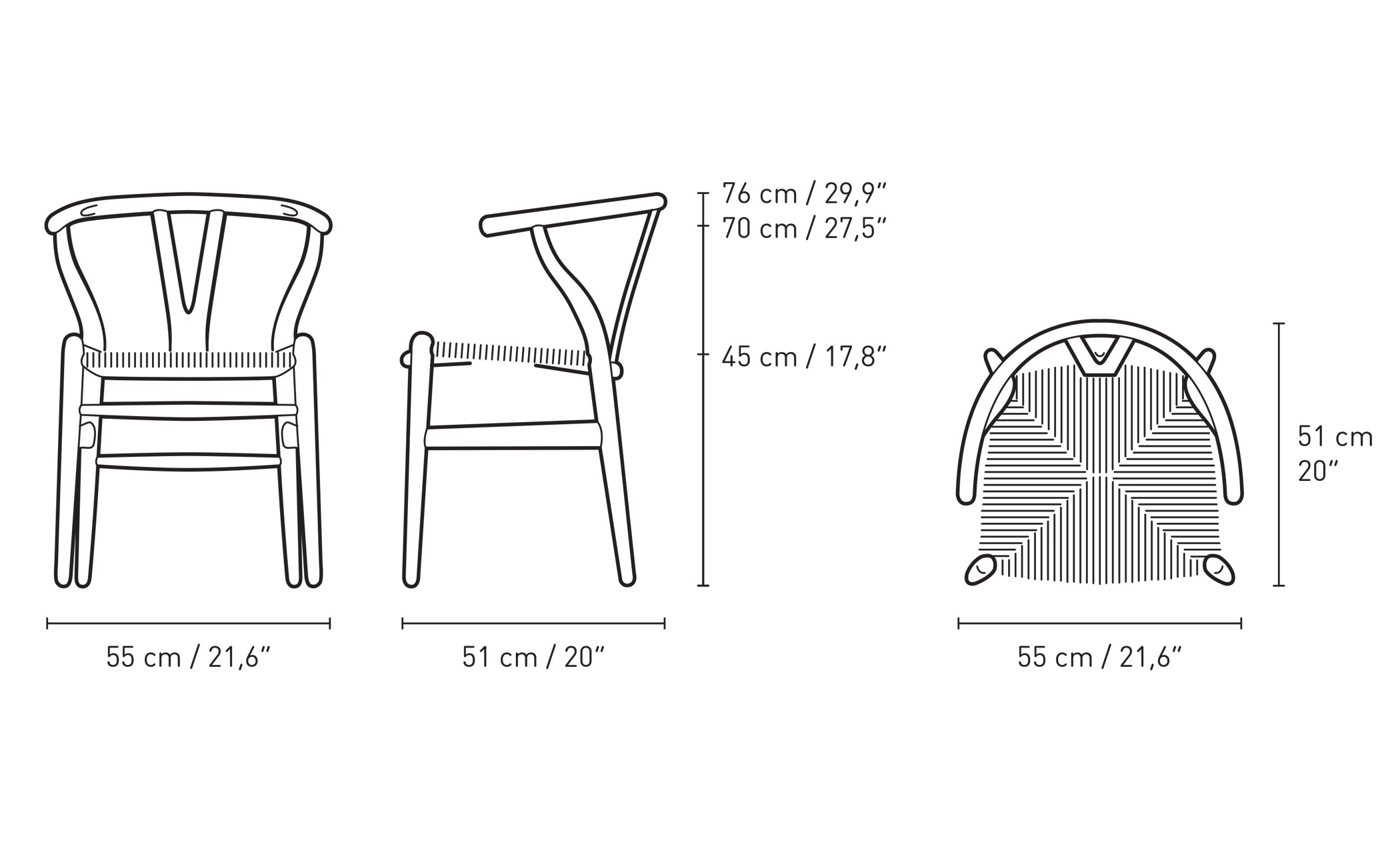 ch24 wishbone chair - wood