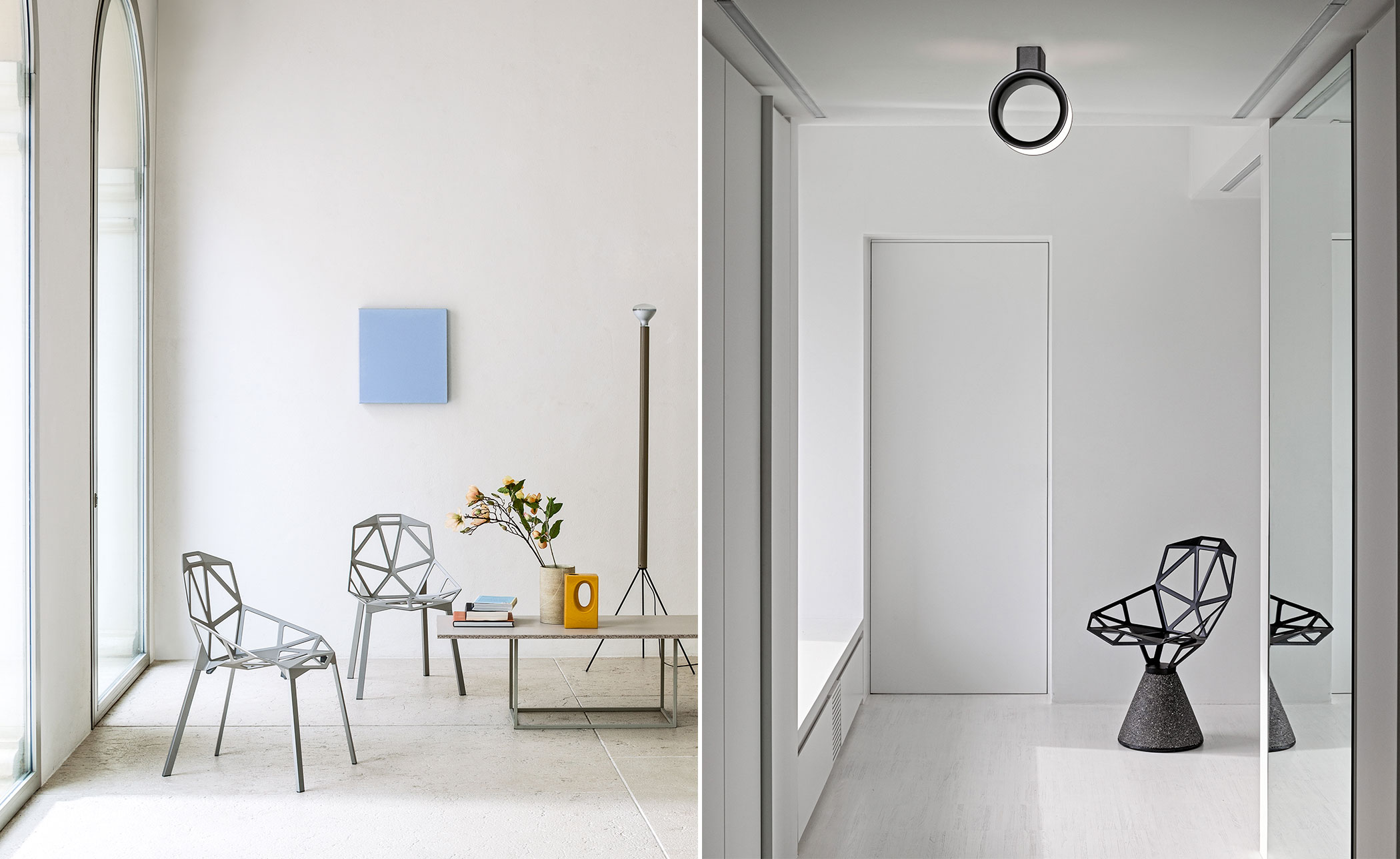 magis chair one with concrete base