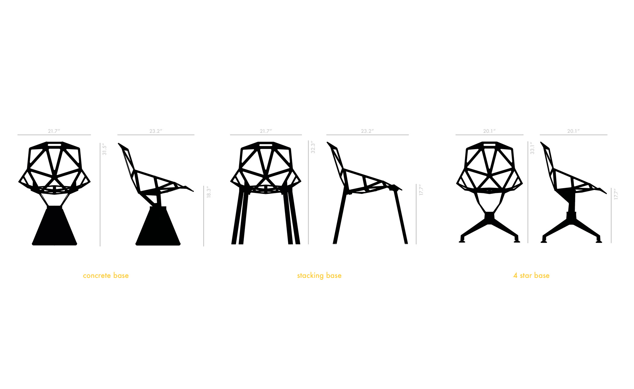 magis chair one with stacking base