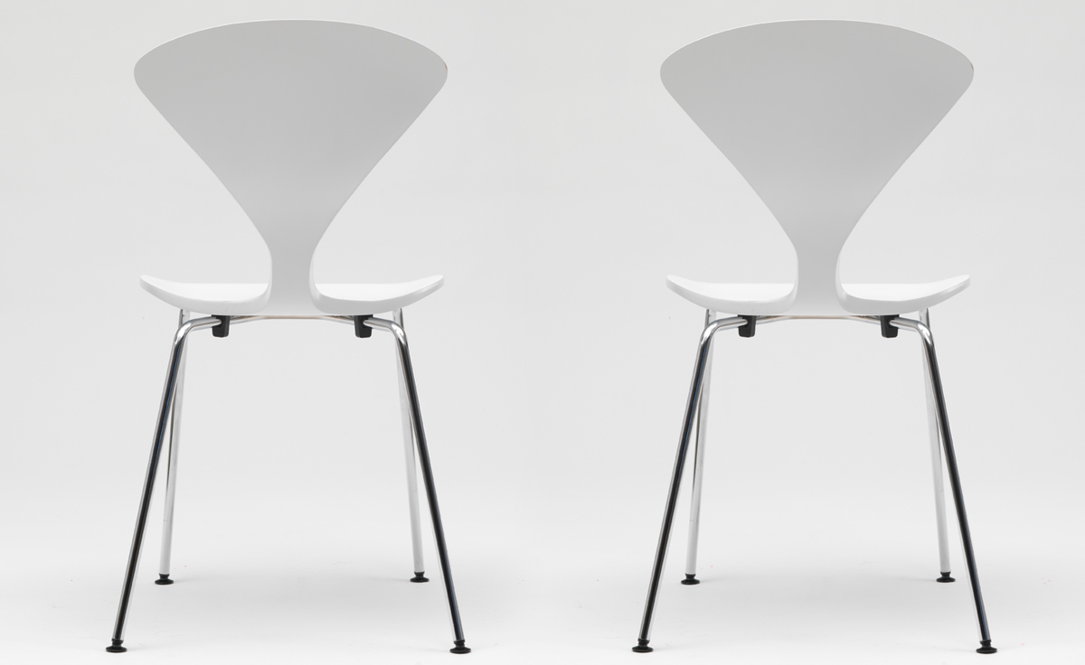 cherner metal leg stacking side chair
