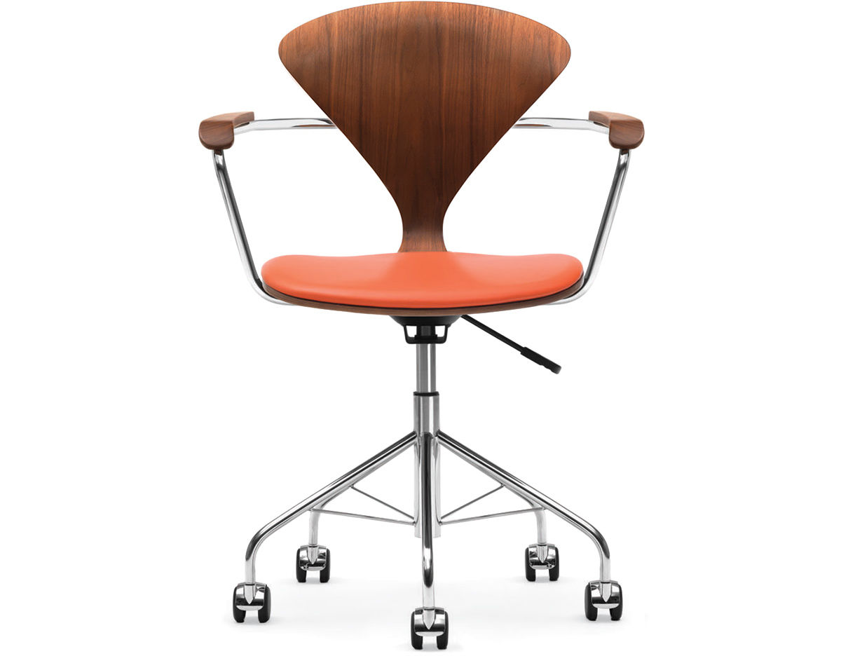 cherner task arm chair with upholstered seat