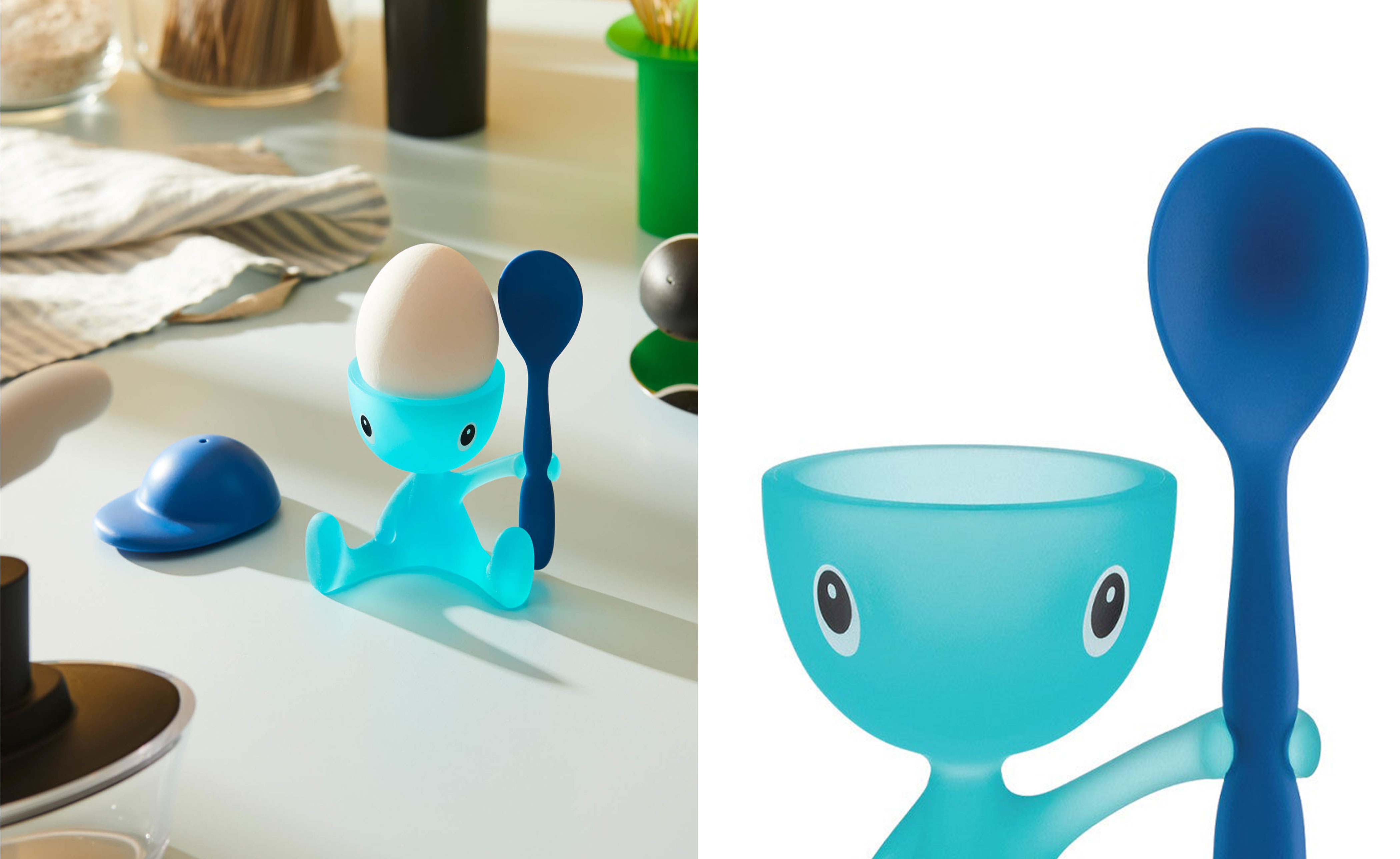 cico egg cup w/ salt shaker + spoon