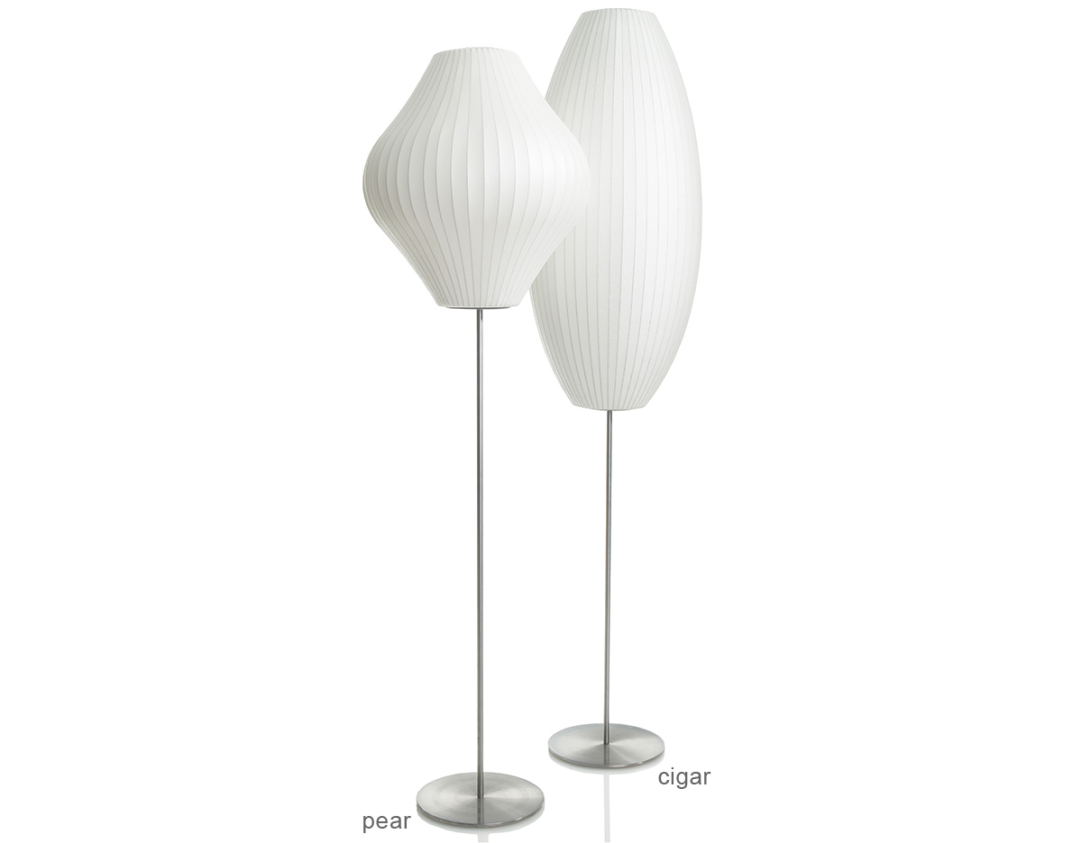 nelson cigar bubble floor lamp on lotus stand