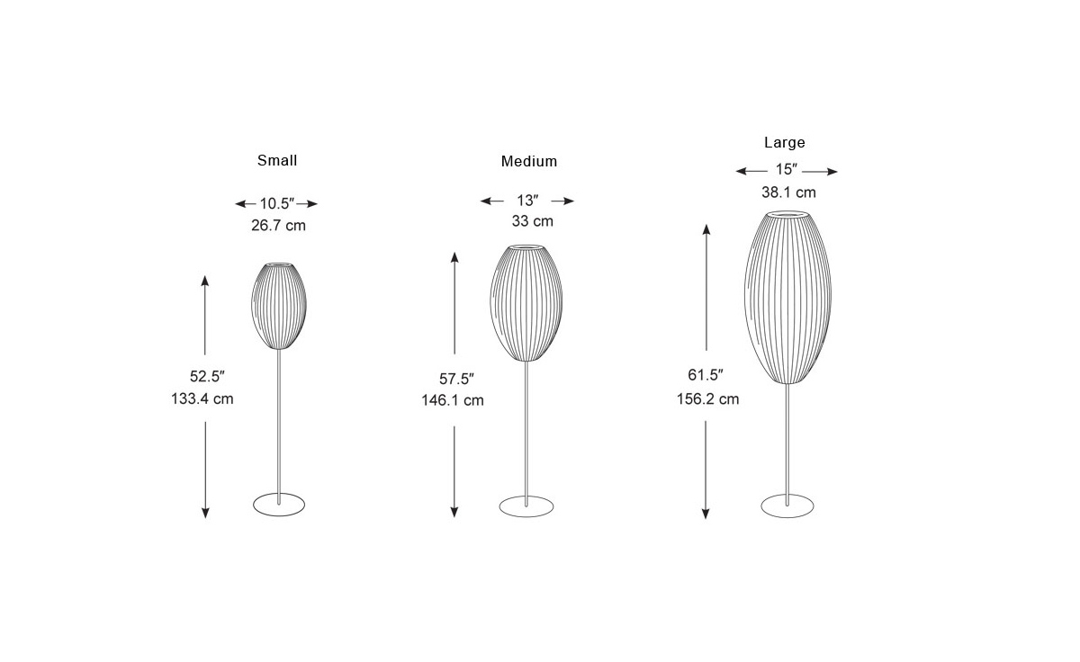nelson cigar bubble floor lamp on lotus stand