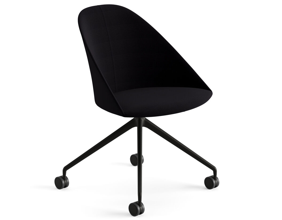 cila fully upholtered chair with trestle base