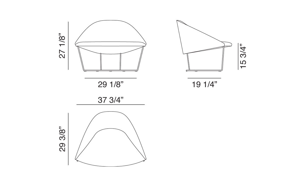 colina lounge chair with sled base
