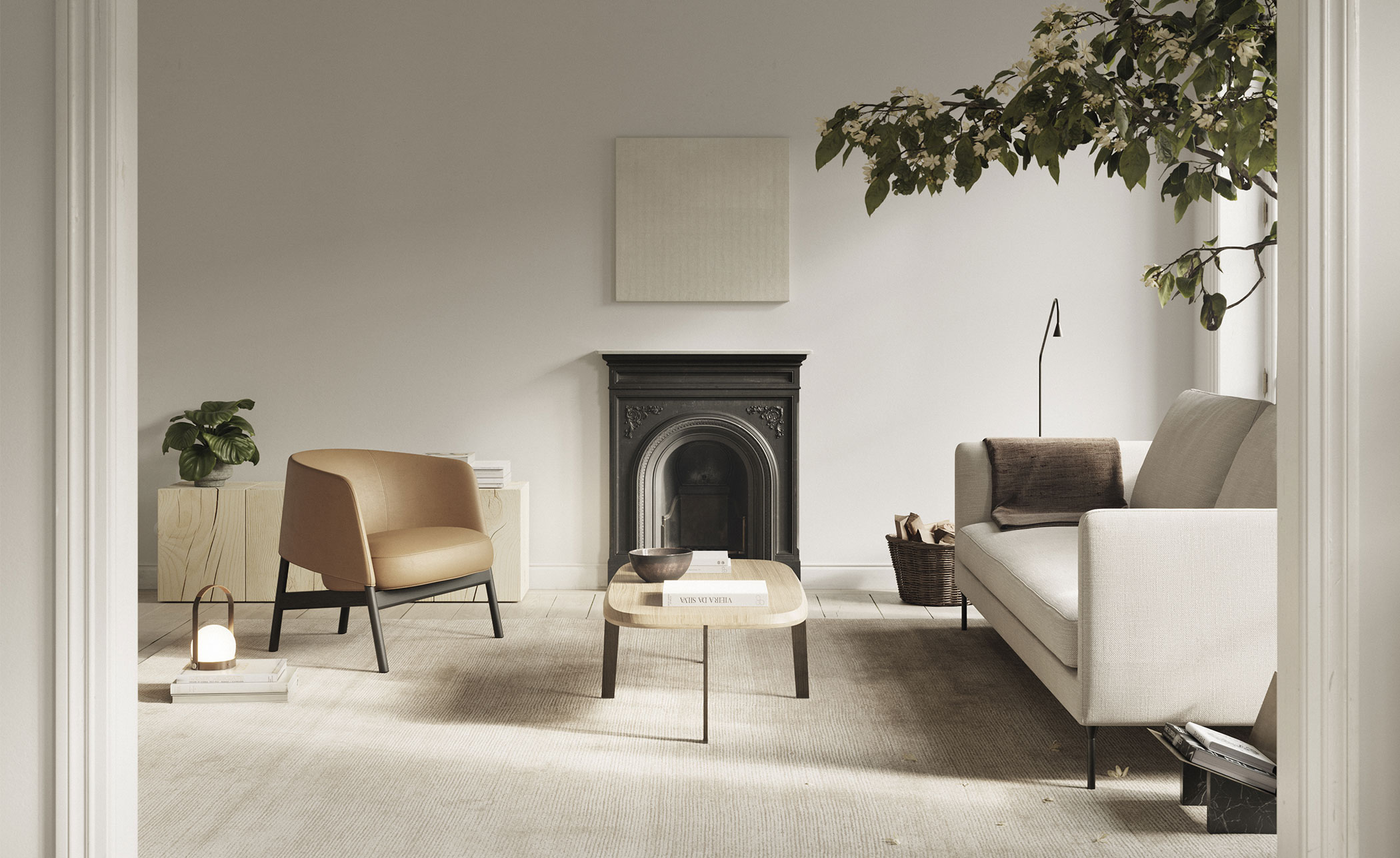 Collar Lounge Chair with metal base