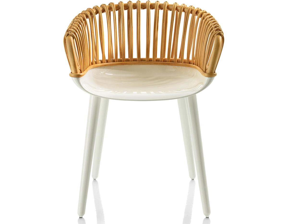 magis cyborg club armchair with wicker back