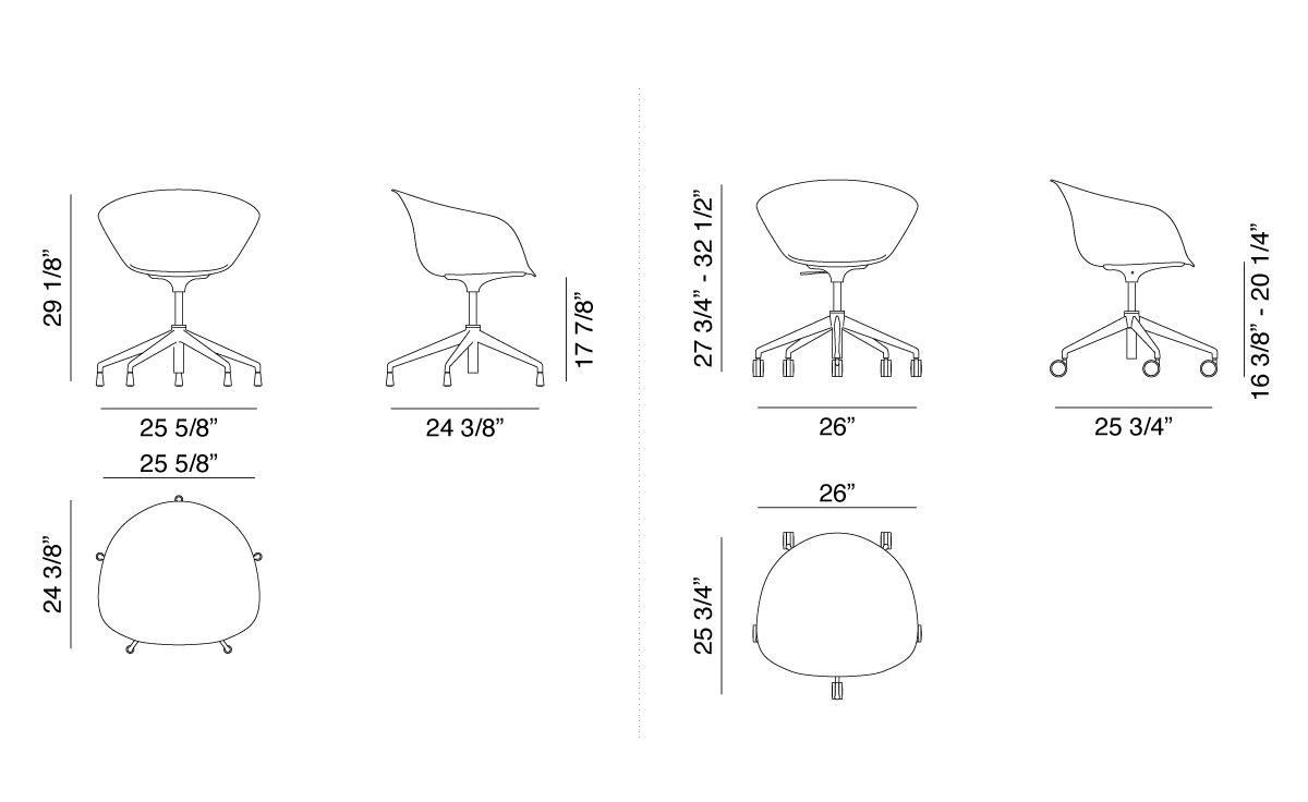 duna 02 five star base chair with seat cushion