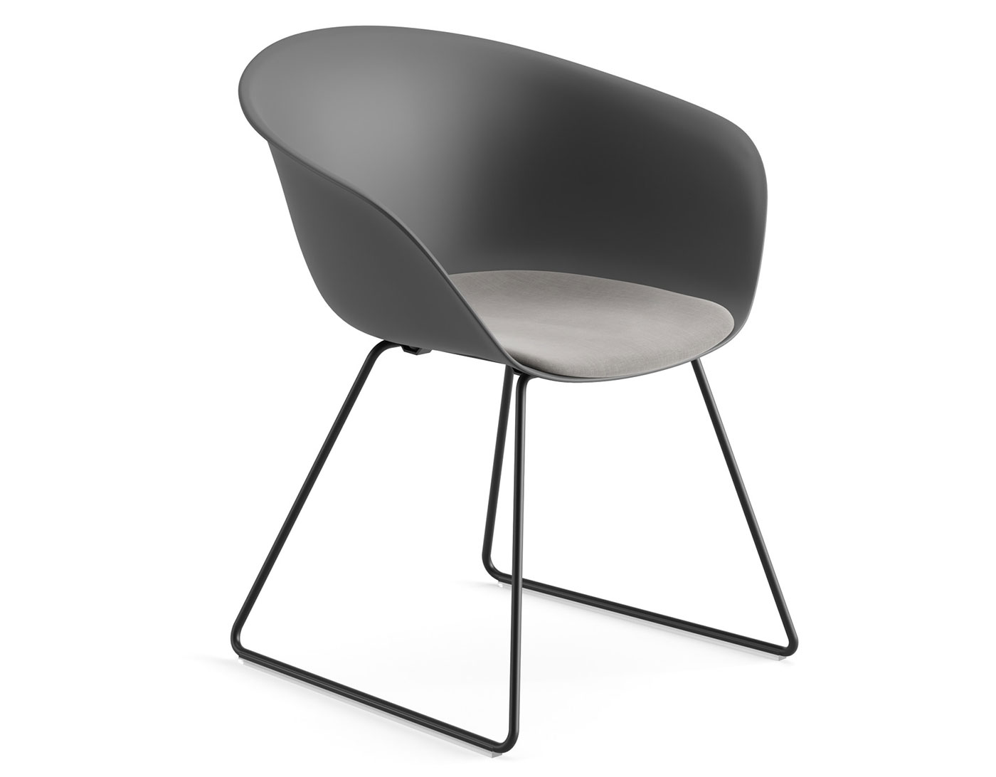 duna 02 sled base chair with seat cushion