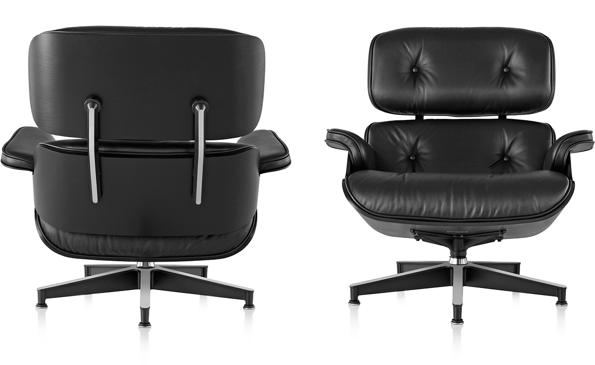 ebony eames® lounge chair without ottoman