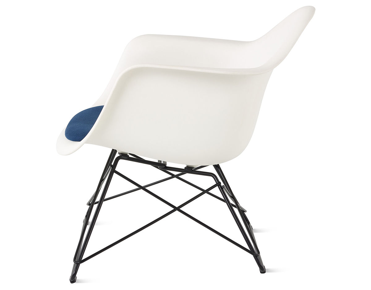 eames® molded armchair with low wire base and seat pad