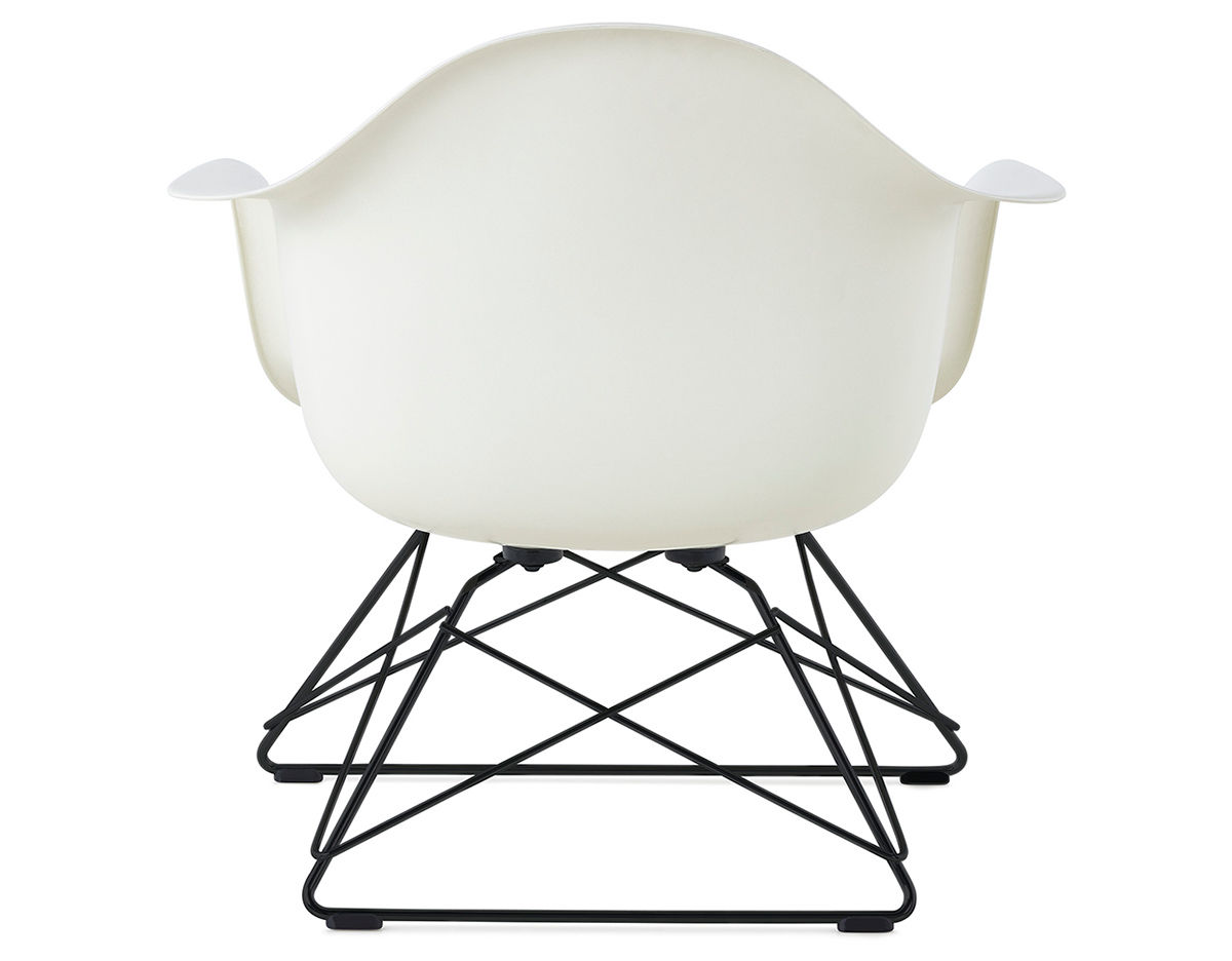 eames® molded armchair with low wire base and seat pad