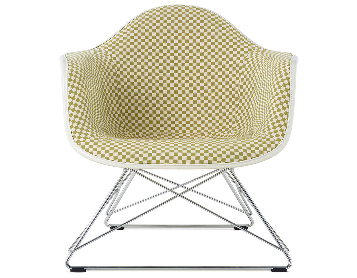 eames&reg; upholstered armchair with low wire base