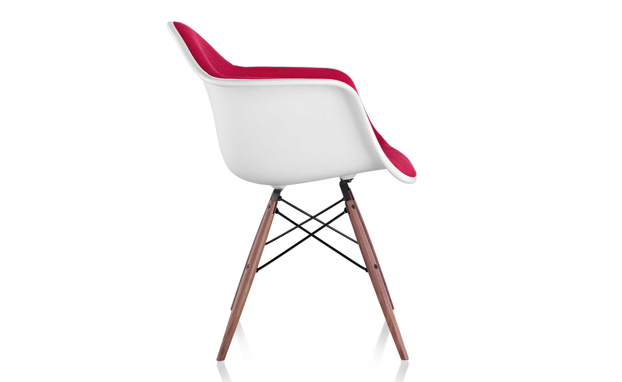 eames® upholstered armchair with dowel base