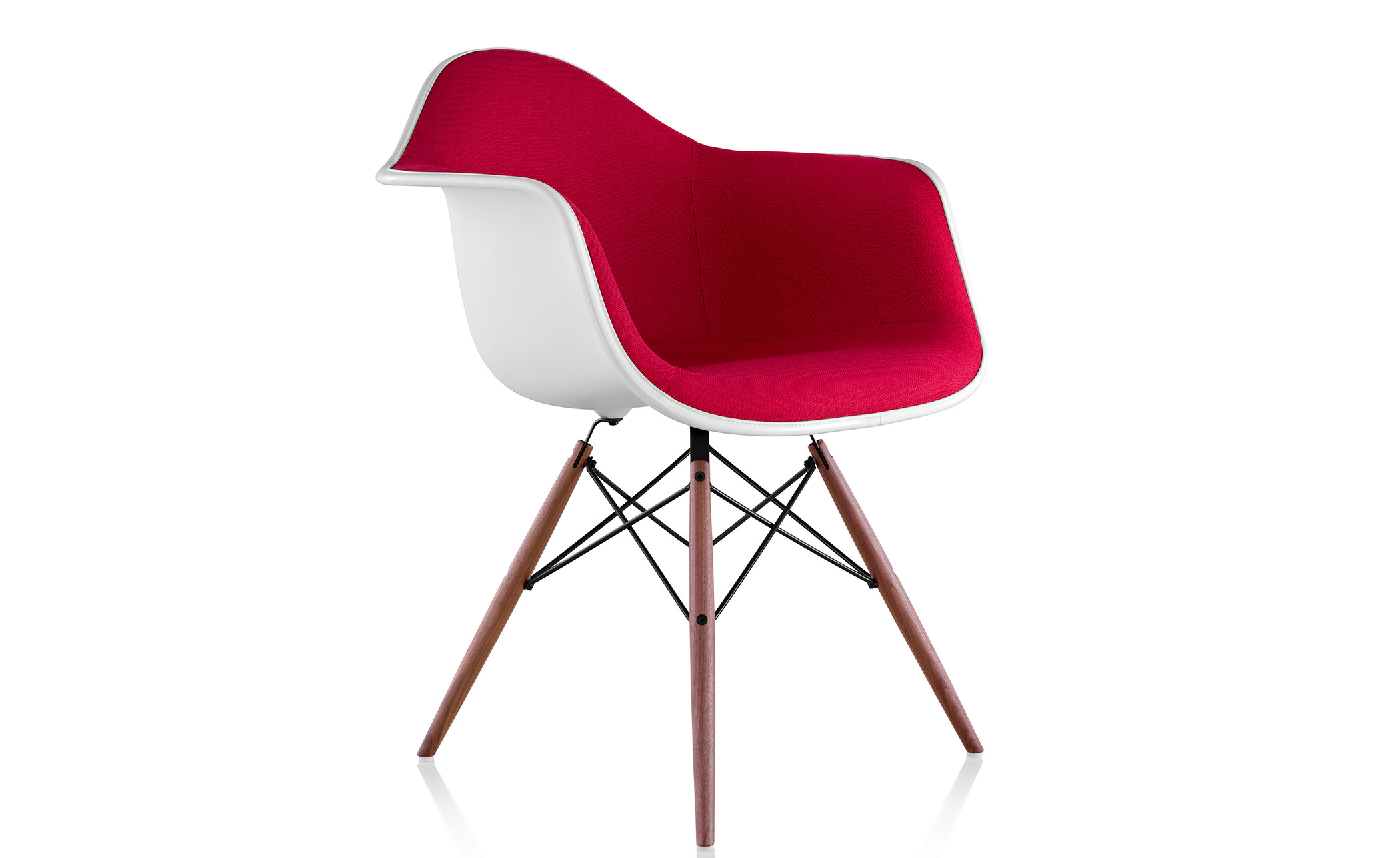 eames® upholstered armchair with dowel base