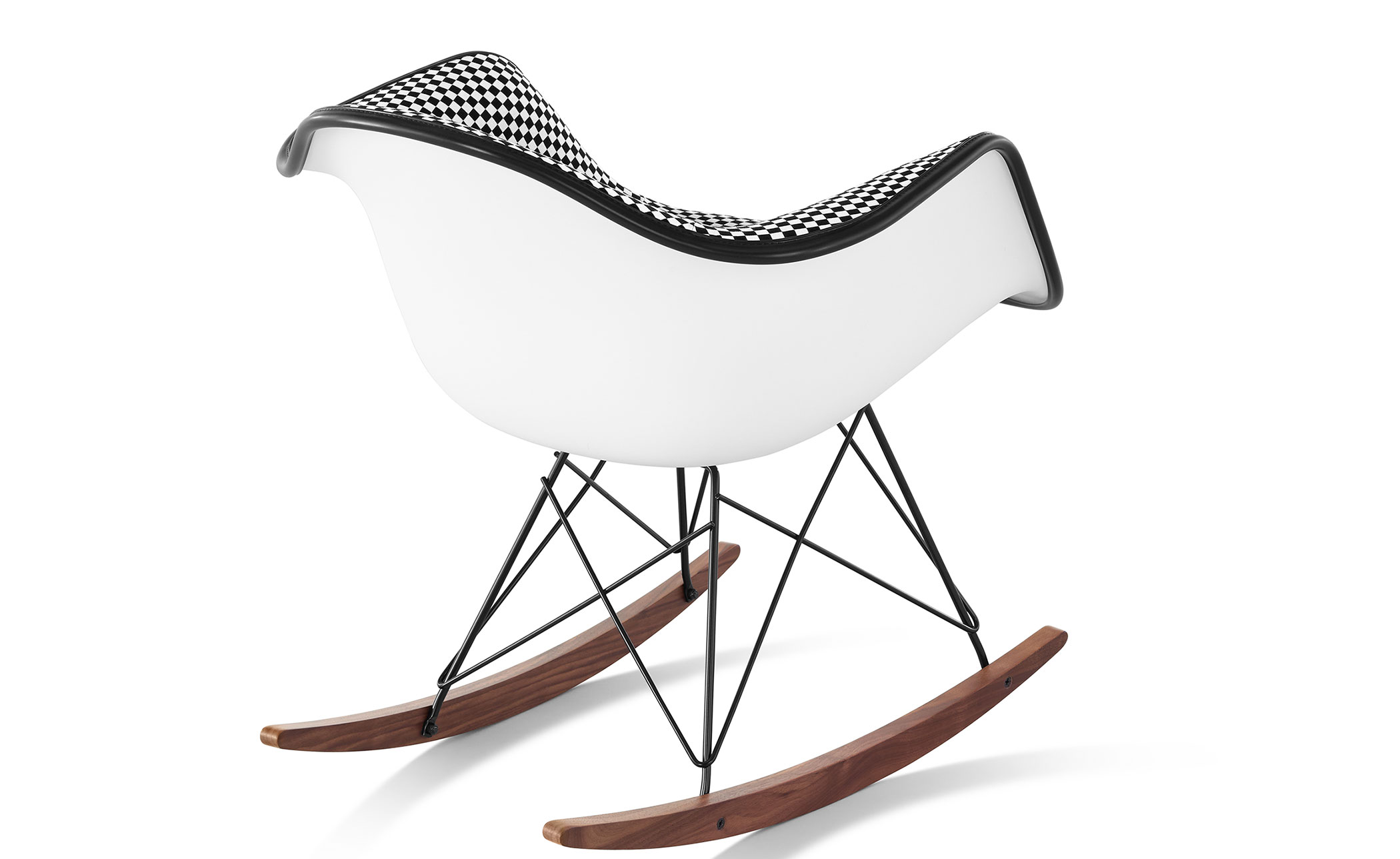 eames® upholstered armchair with rocker base