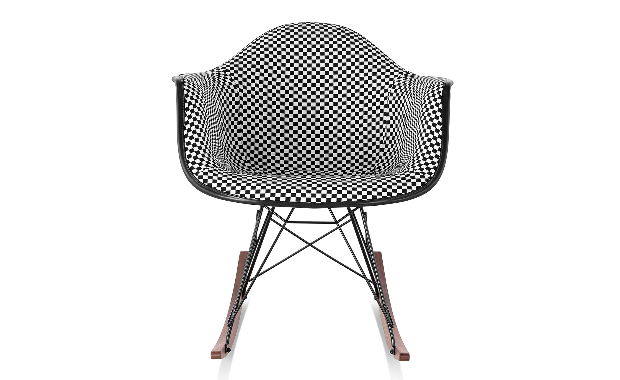 eames® upholstered armchair with rocker base