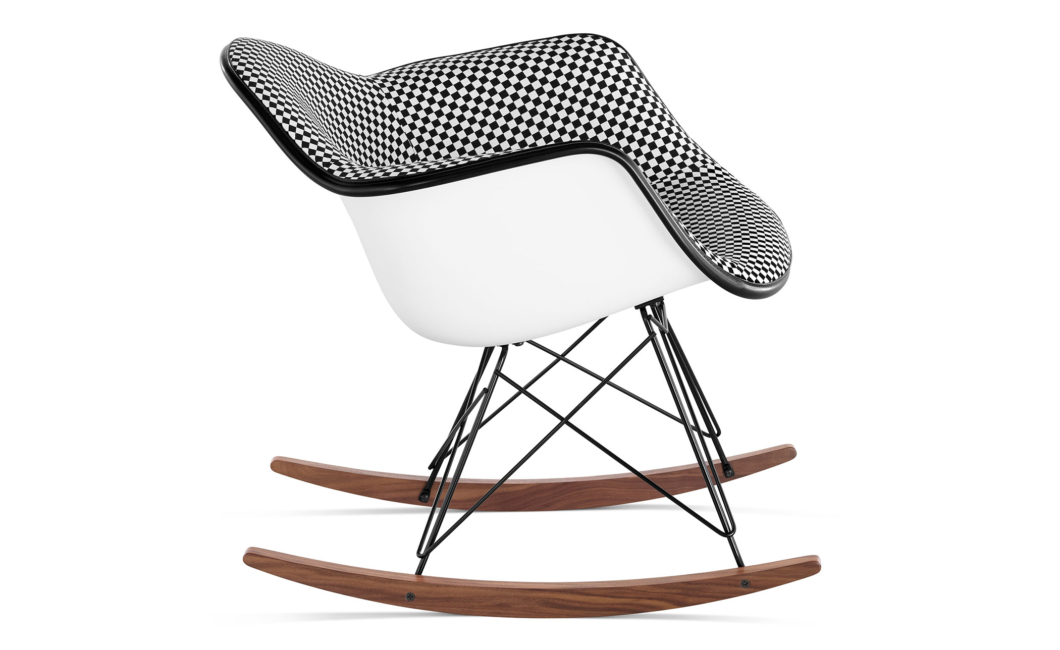 eames® upholstered armchair with rocker base